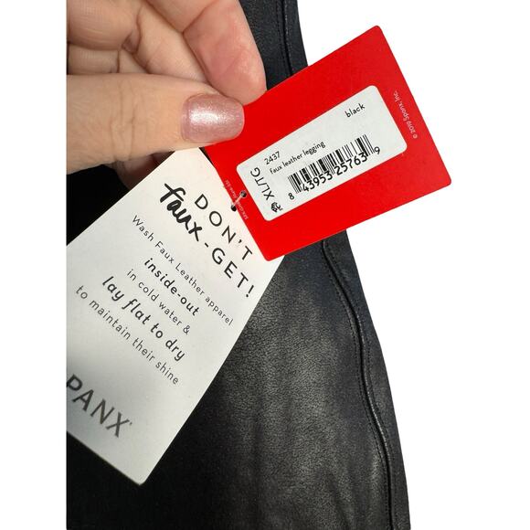 Spanx NWT Faux Leather Leggings in Black Size XL - Picture 7 of 8